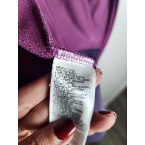 The North Face Womens soft shell jacket sz L purple fleece lined gorpcore camp - Picture 9 of 12
